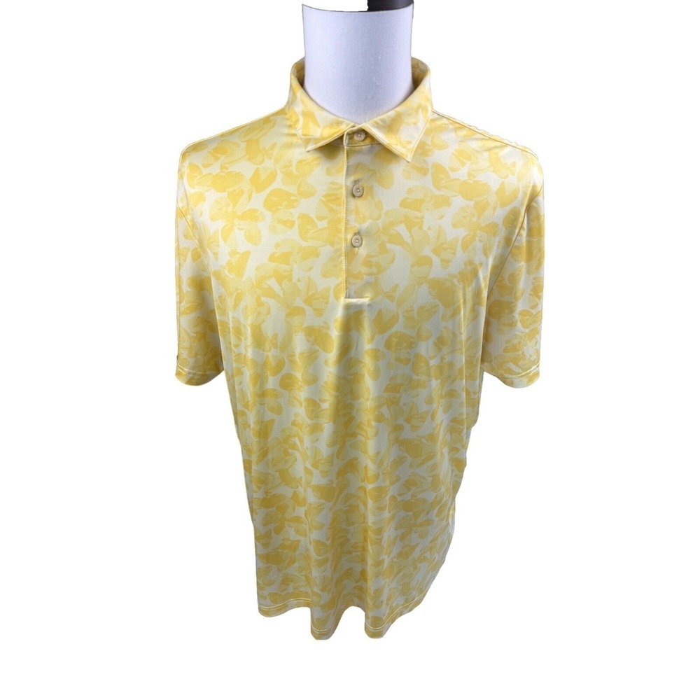 Adidas Golf Activewear Lemon Print All Over Mens Peformance Polo‎ Shirt Large